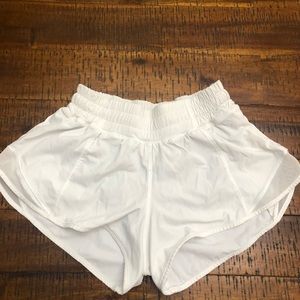 NWOT White Lululemon Hotty Hot Shorts